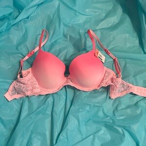 Pink Lace Underwire Bra